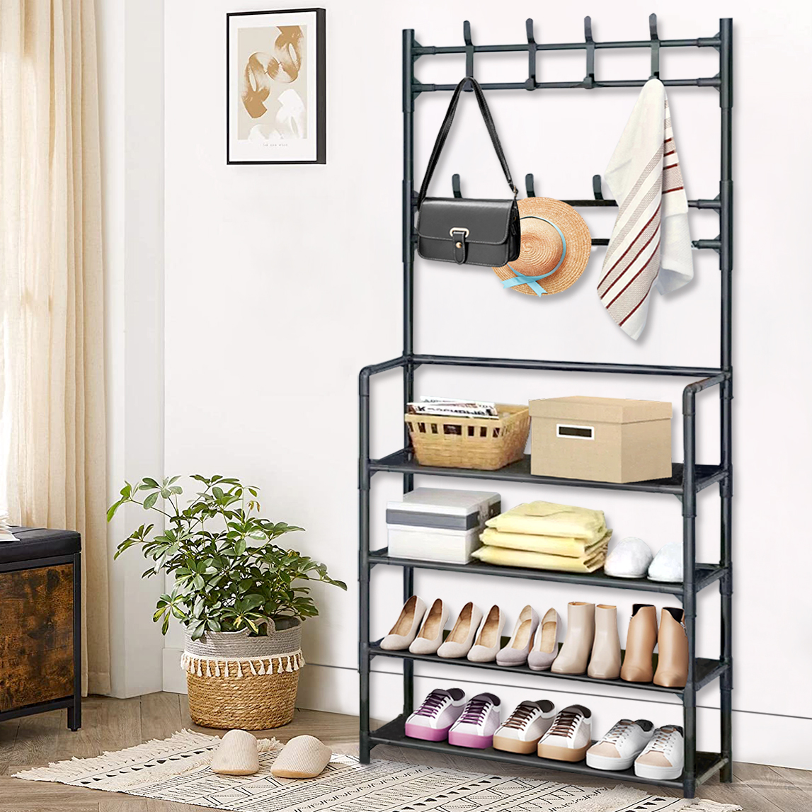 H6b376ecf0432482fa304604c89b159245 Porte-manteau 4 étage – Image 1