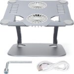 Support réglable pour ordinateur portable avec ventilateurs
